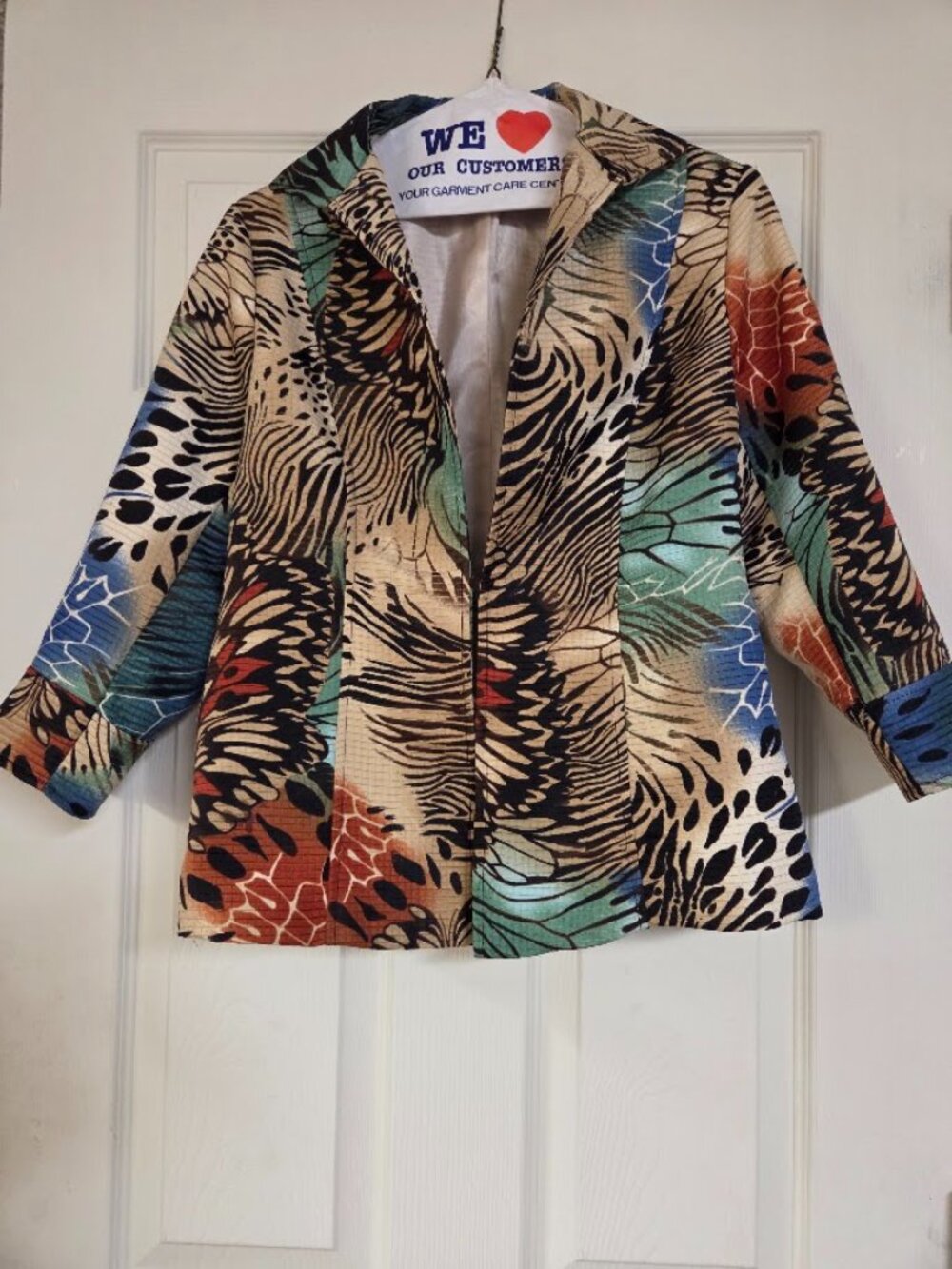 Vintage 90s Laura Max Falcon Safari Animal Print Blazer Jacket M